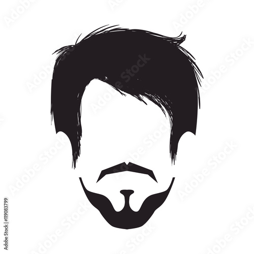 boy man face hipster fashion lifestyle silhouette vector illustration
