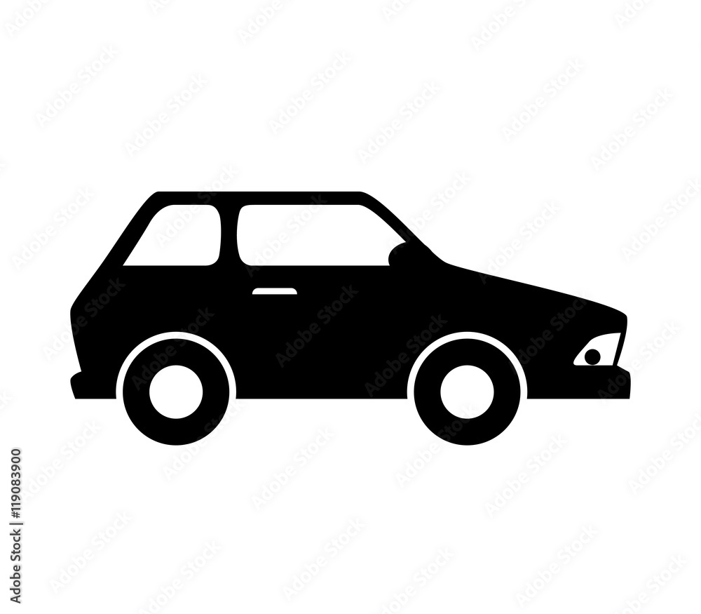 car vehicle transportation automobile side view vector illustration