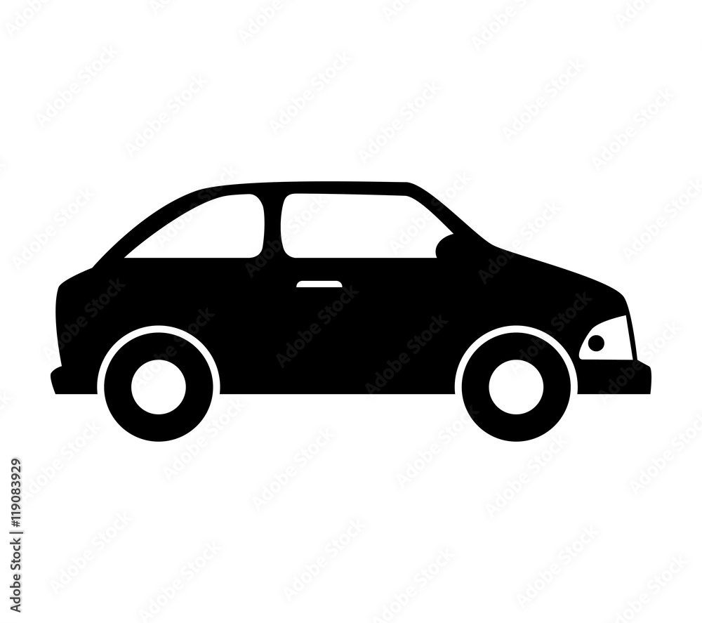 car vehicle transportation automobile side view vector illustration