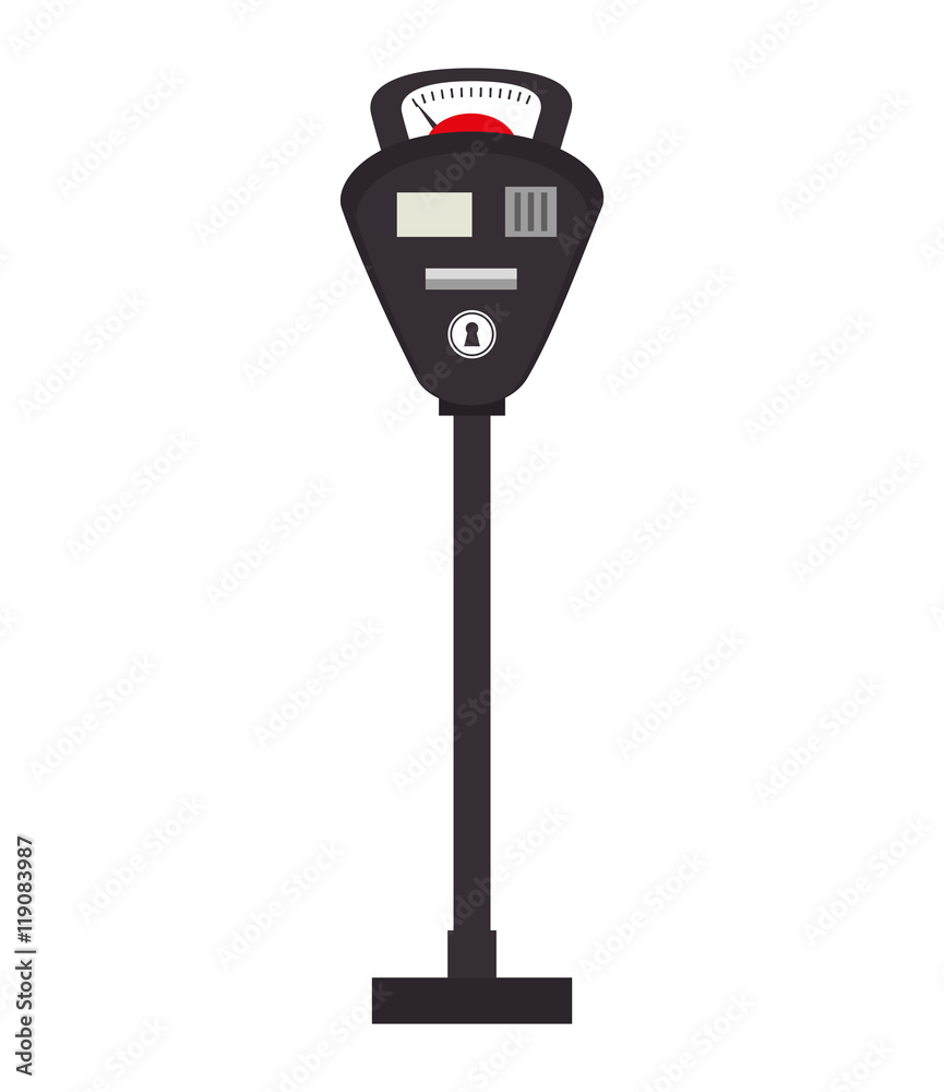parking meter or park zone public space car vehicle vector illustration parking meter or park zone public space car vehicle vector illustration