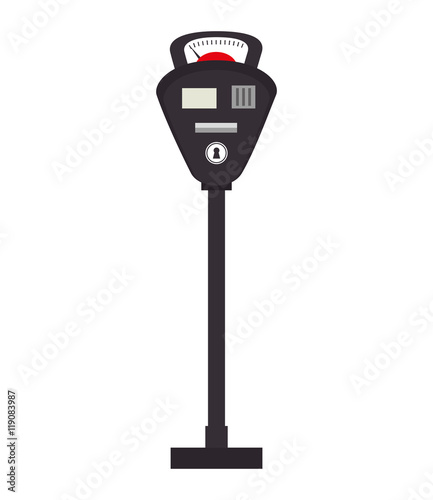 parking meter or park zone public space car vehicle vector illustration