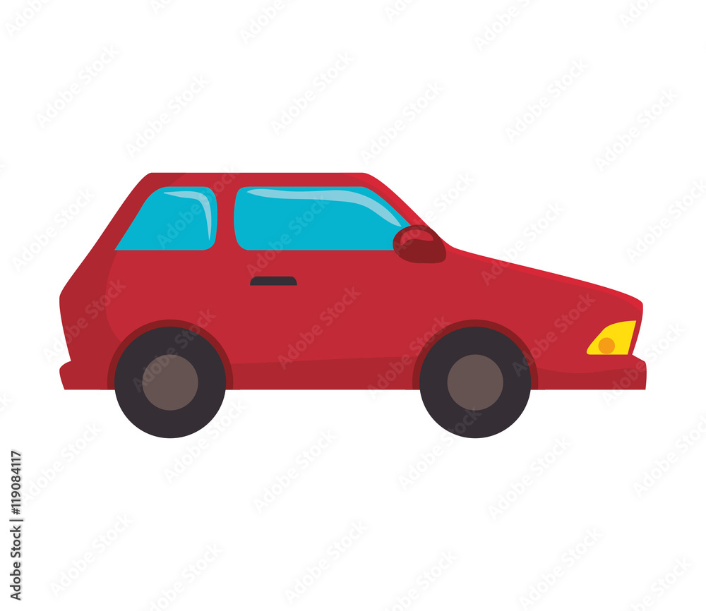 red car vehicle transportation automobile side view vector illustration red car vehicle transportation automobile side view vector illustration