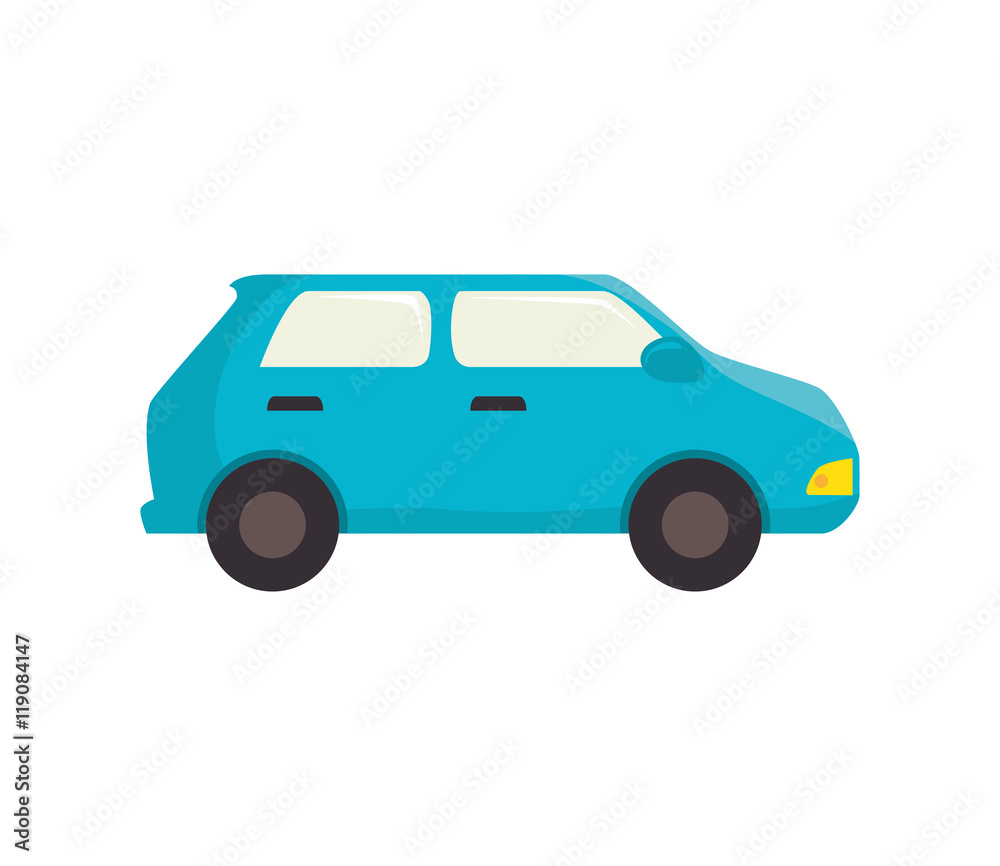 blue car vehicle transportation automobile side view vector illustration blue car vehicle transportation automobile side view vector illustration
