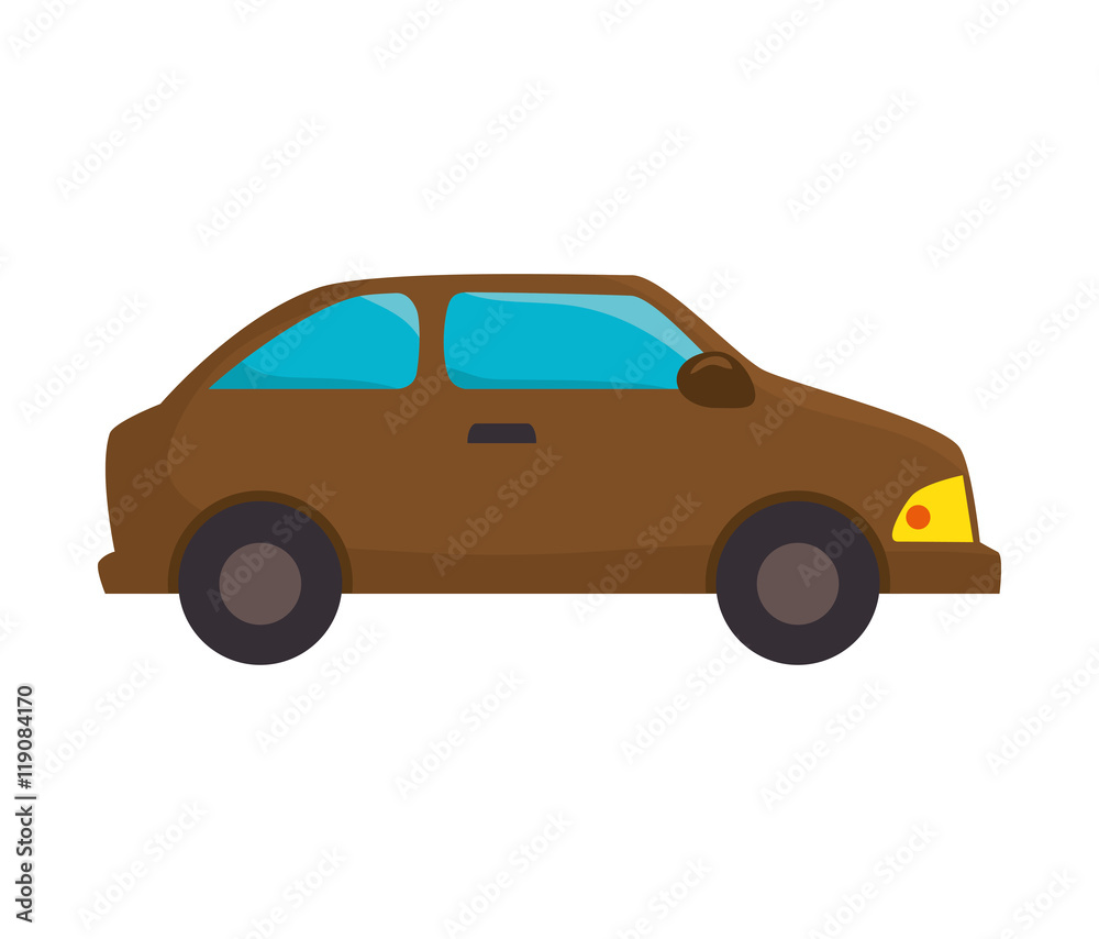 Fototapeta premium car vehicle transportation automobile view vector illustration