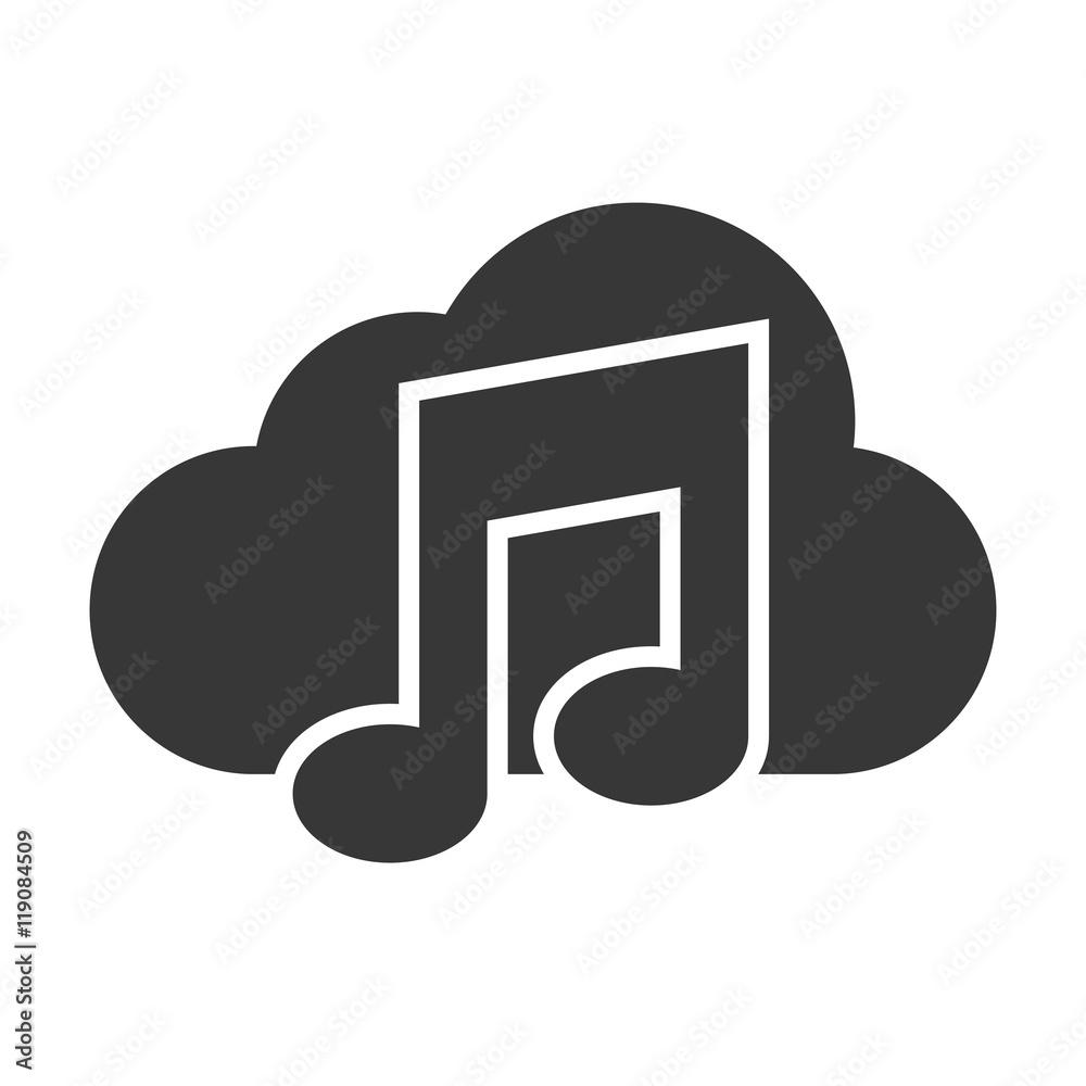 music cloud technology and electronic media files vector illustration music cloud technology and electronic media files vector illustration