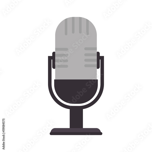 microphone for radio communication device retro object vector illustration