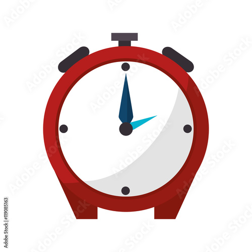 alarm clock watch time technology object vector illustration