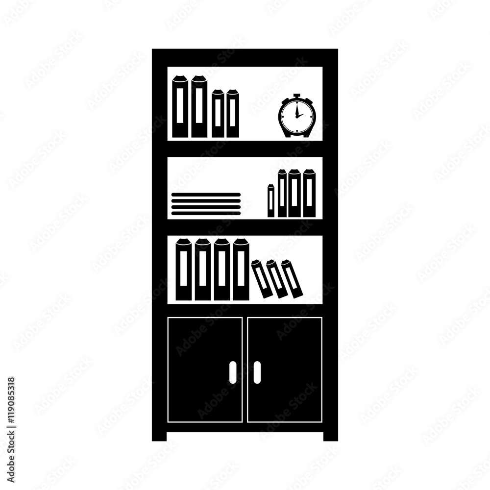office furniture library bookshelf books furniture object vector illustration office furniture library bookshelf books furniture object vector illustration