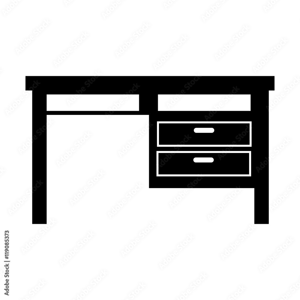 wooden desk home and office furniture workplace vector illustration wooden desk home and office furniture workplace vector illustration