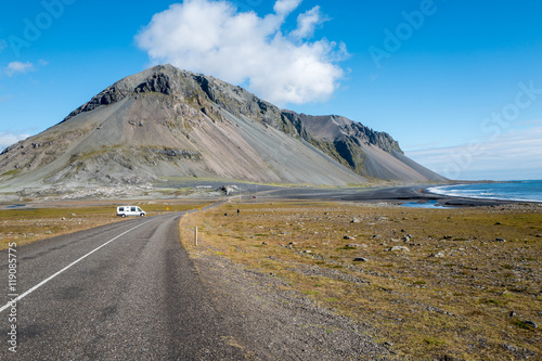 Ring road and landscape in southern Iceland