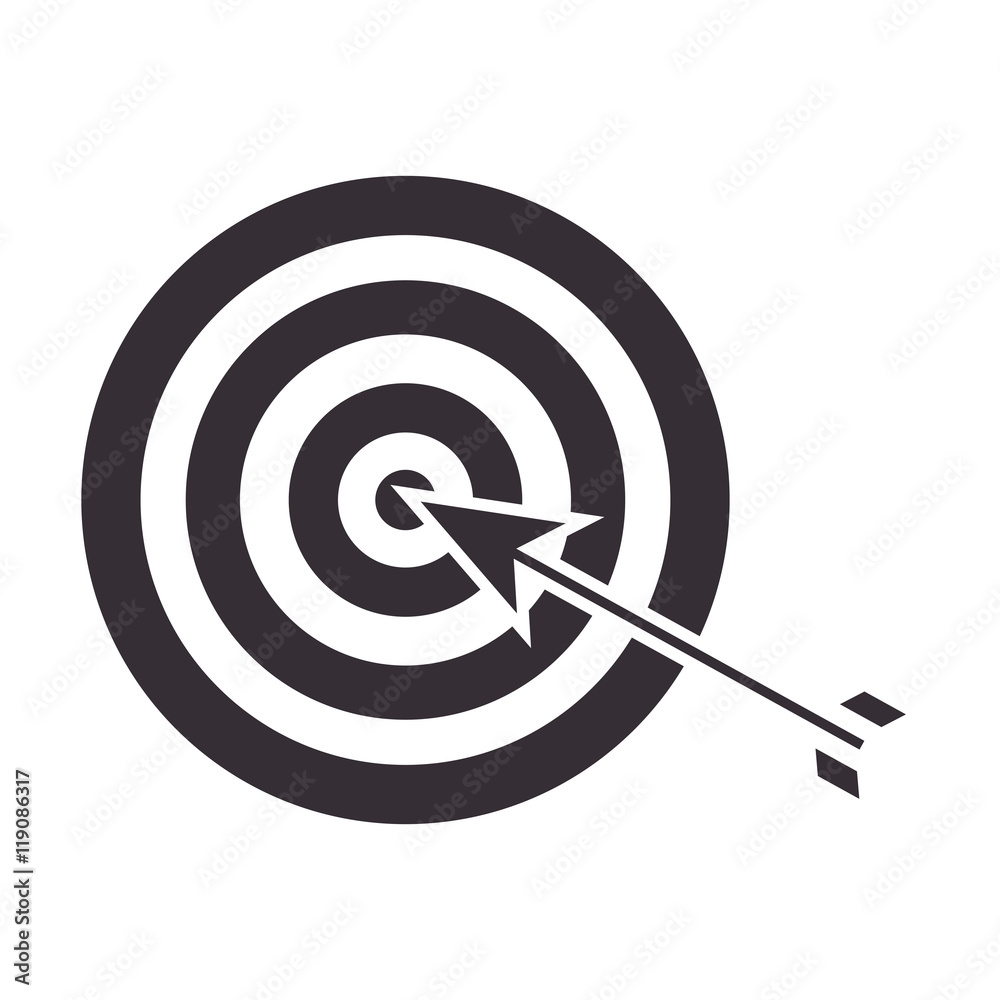 target with arrow strategy game silhouette vector illustration