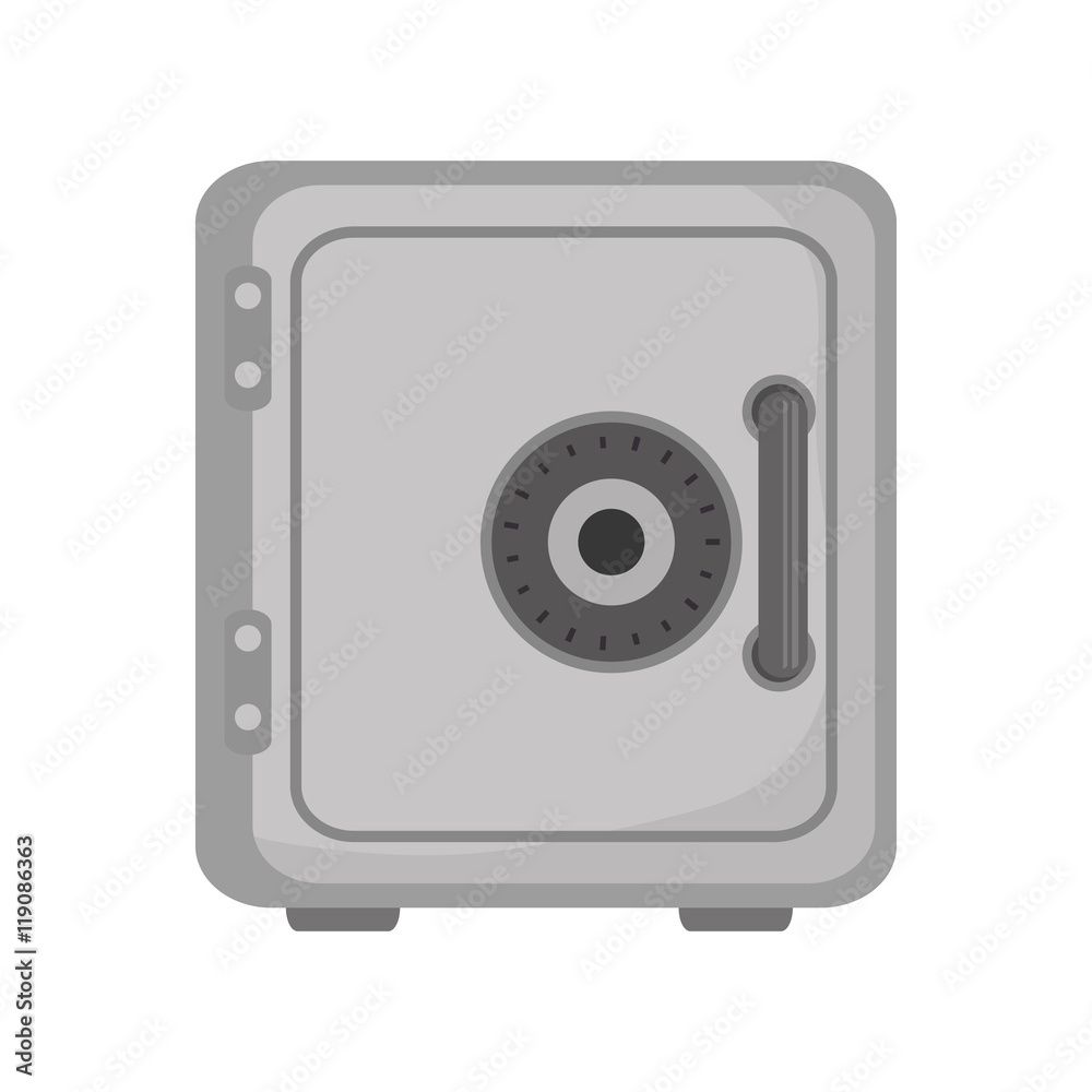 security safe box lock deposit element vector illustration