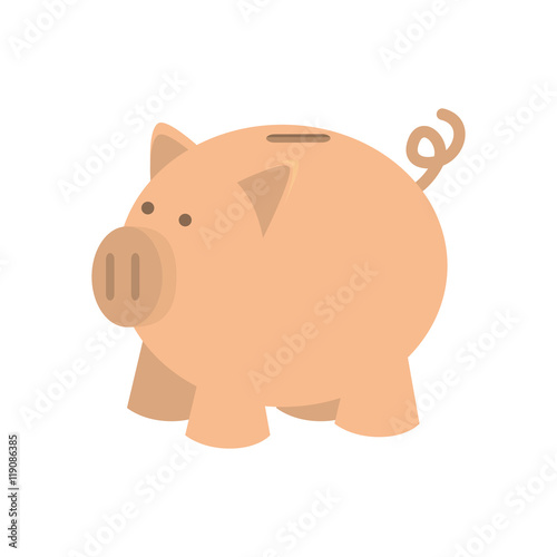 money saving and investment piggy pink moneybox vector illustration