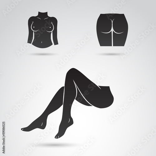 Woman body parts vector icon.