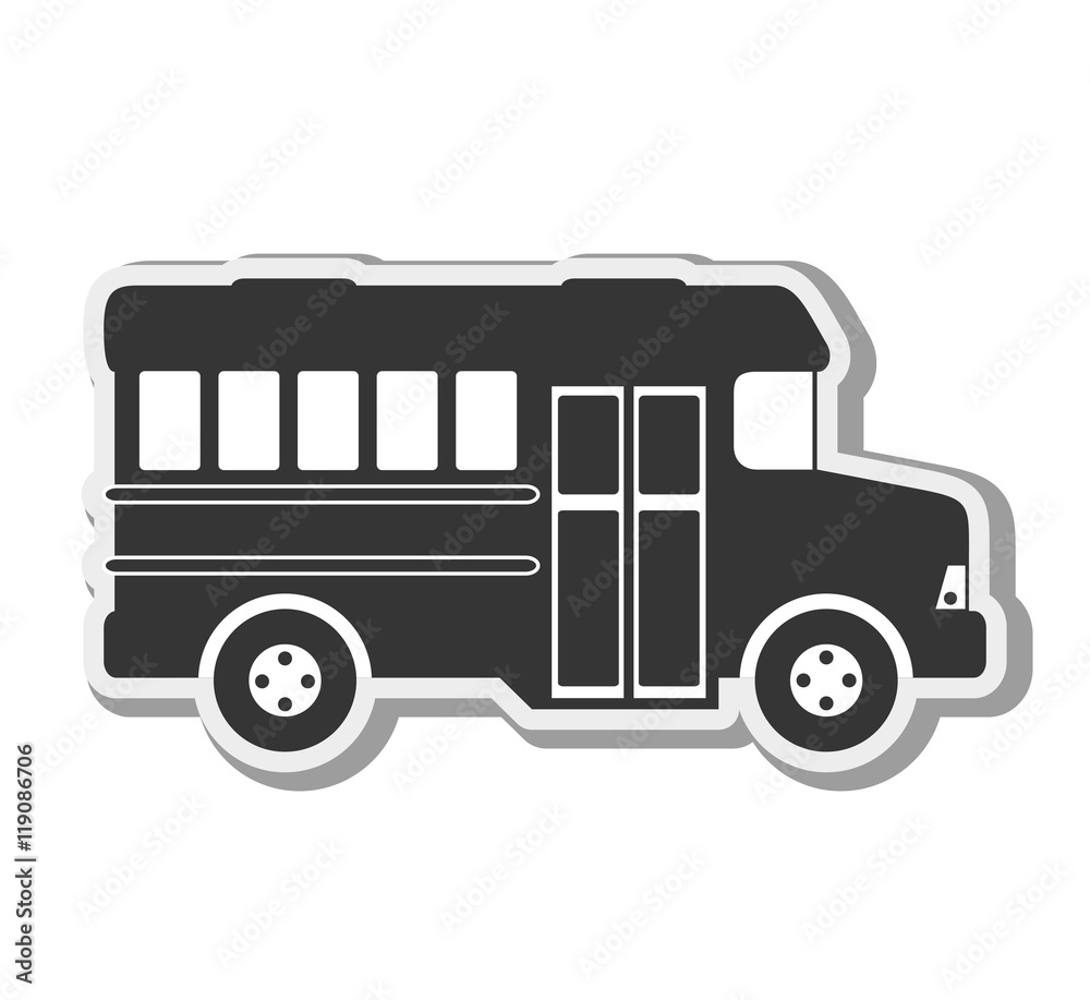 transport vehicle bus urban travel transportation silhouette vector illustration