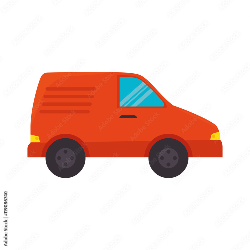 orange car vehicle transportation automobile side view vector illustration orange car vehicle transportation automobile side view vector illustration