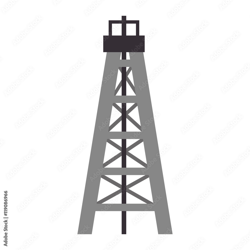factory and industry plant equipment oil tower structure vector illustration