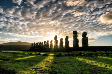 Moais  in Easter Island Chile