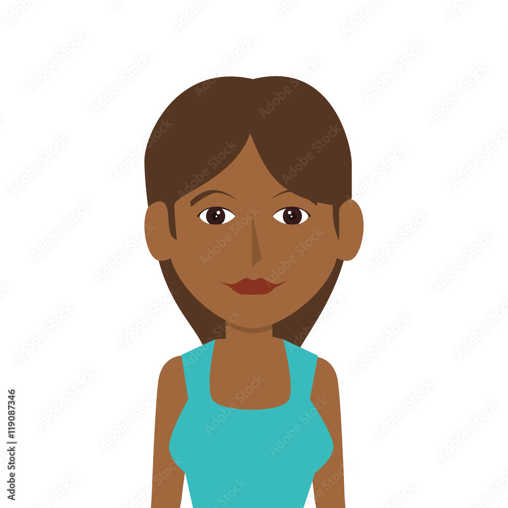 avatar young woman wearing casual clothes front view vector illustration avatar young woman wearing casual clothes front view vector illustration