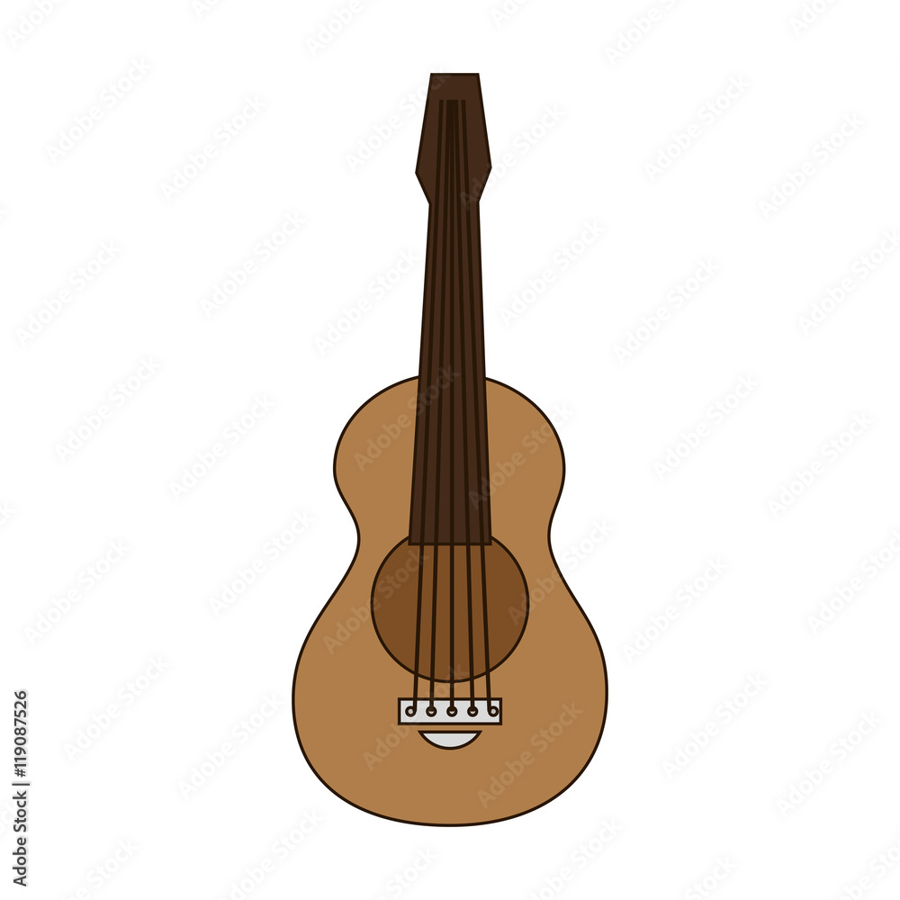 guitar brown musical instrument entertainment vector illustration