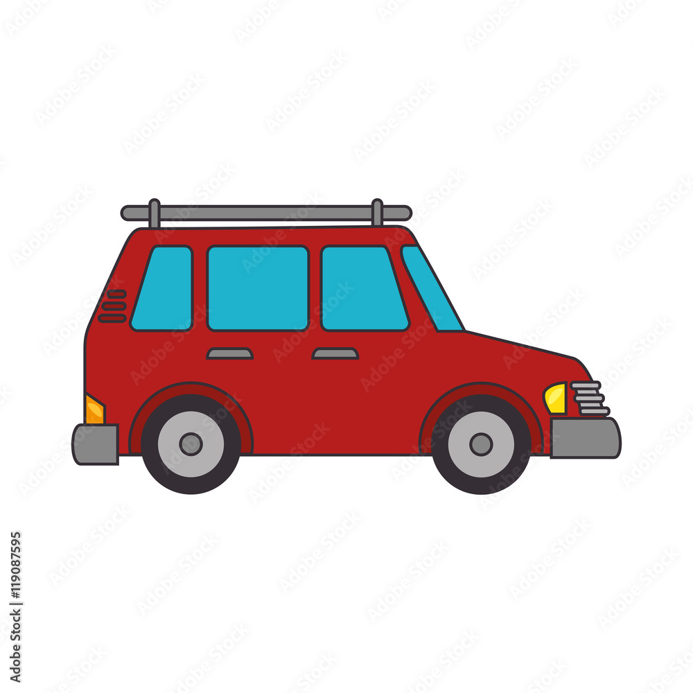 car red suv transport vehicle automobile  auto vector illustration