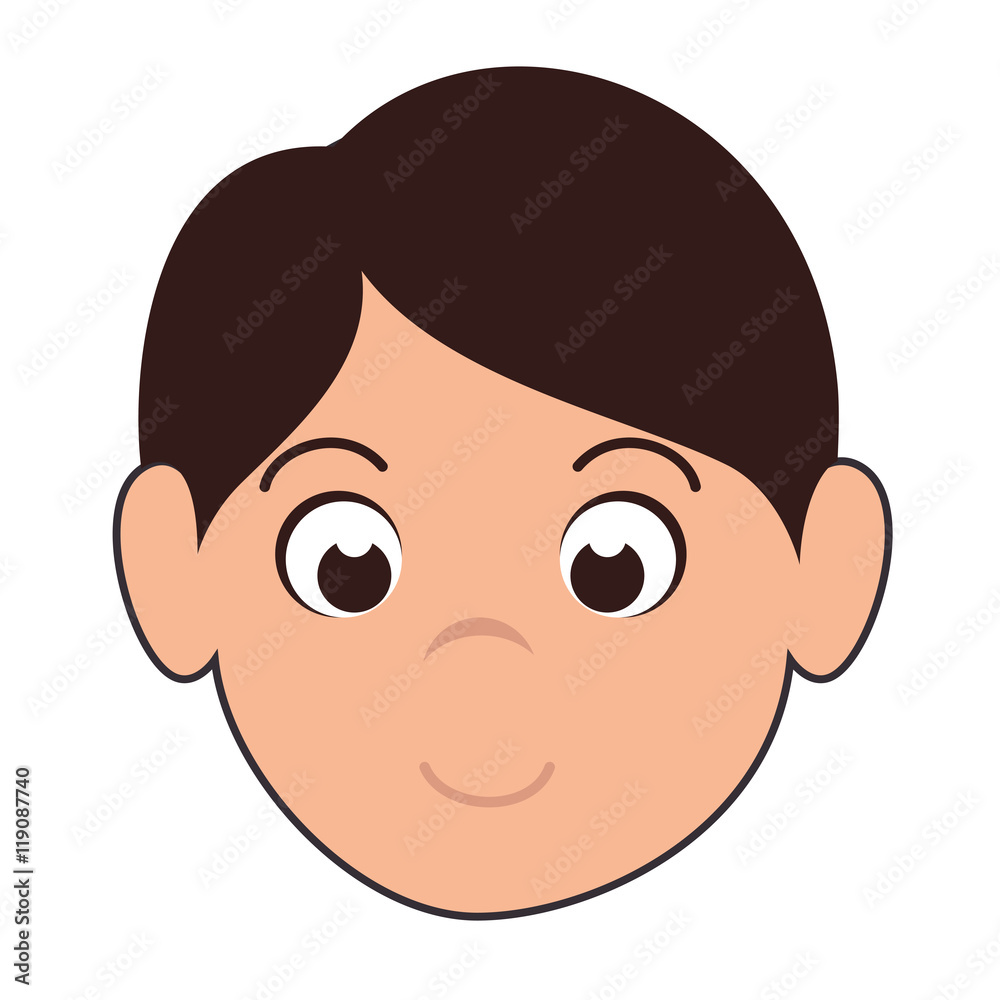 little boy smiling smile hapiness kid child cute fun vector illustration