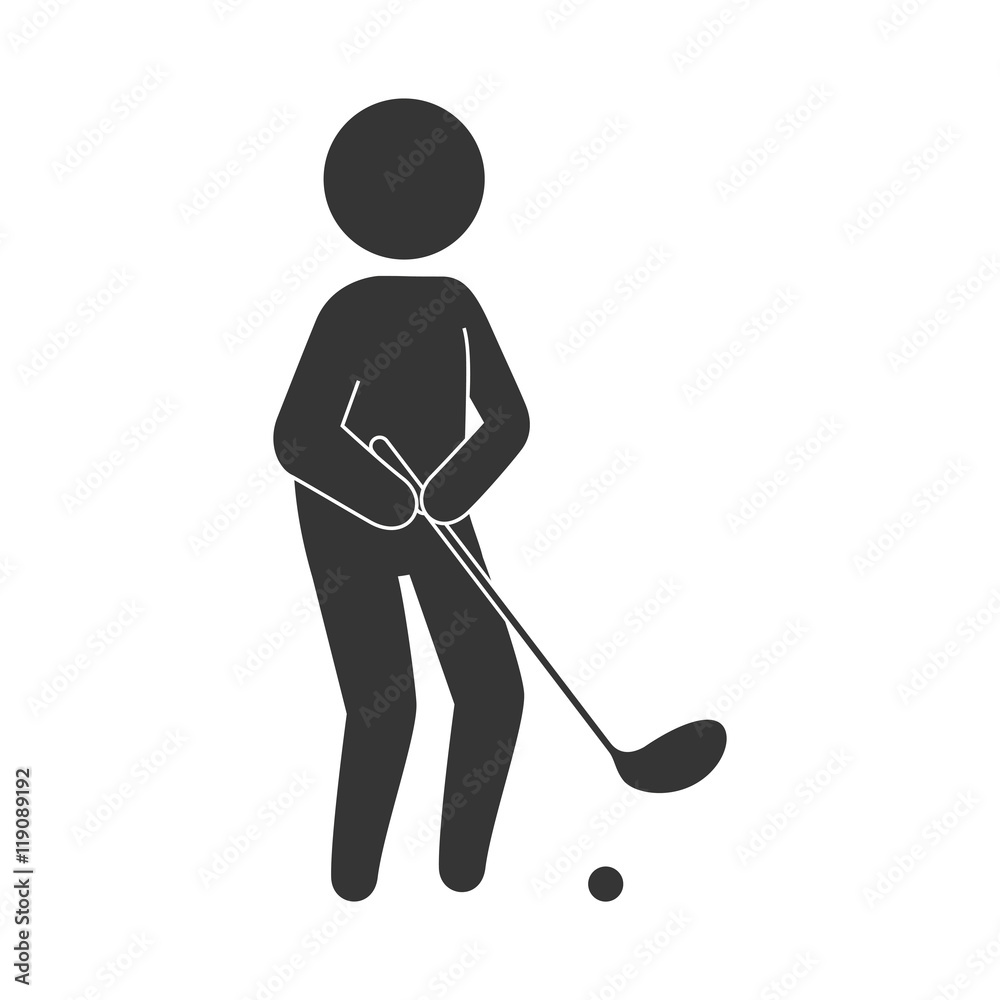 golf sport player man game equipment position vector illustration golf sport player man game equipment position vector illustration
