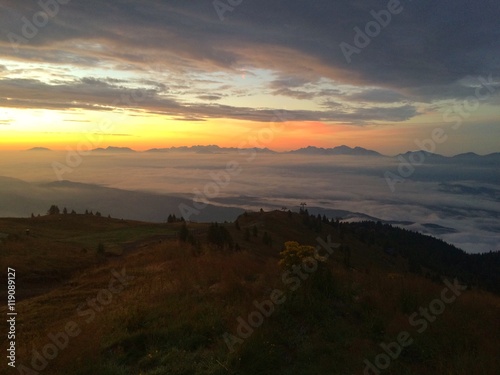 View from the top in Gerlitzen Alpen on Austria