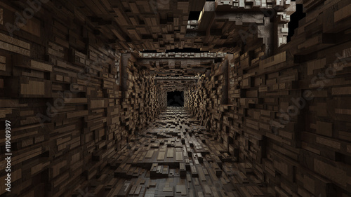 tunel drewna