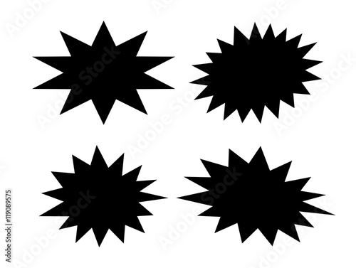 Black bursting star shapes photo
