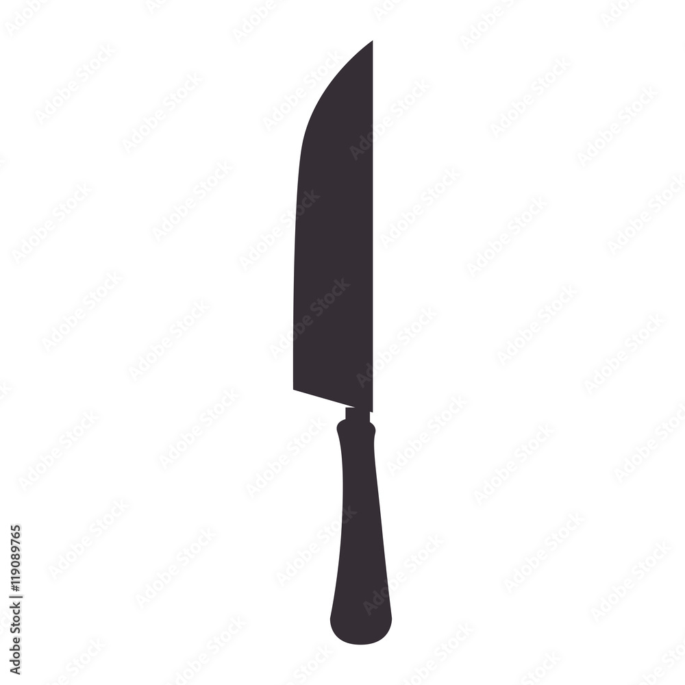 kitchen knife cutlery utensil silverware food silhouette vector illustration kitchen knife cutlery utensil silverware food silhouette vector illustration