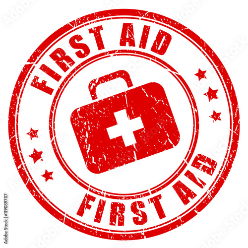 First aid rubber stamp