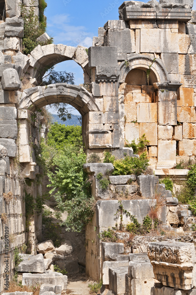 Amphitheater ruins in Lycia, Turkey.