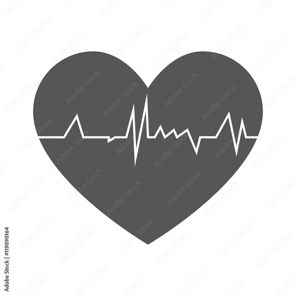 heart cardiogram  rhythm graph health medicine silhouette vector illustration