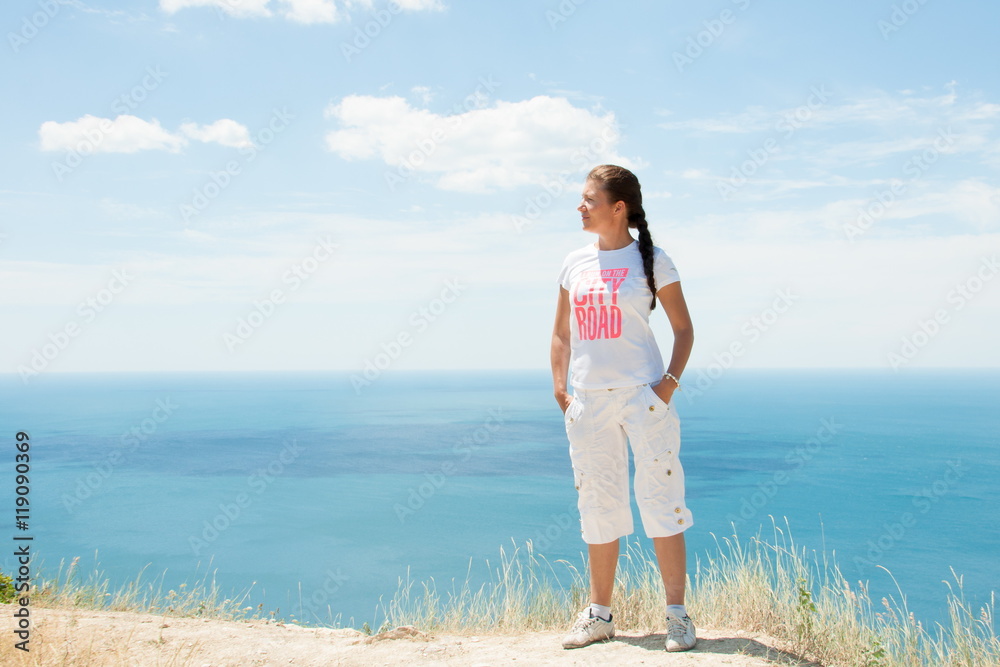 view of the girl and the sea