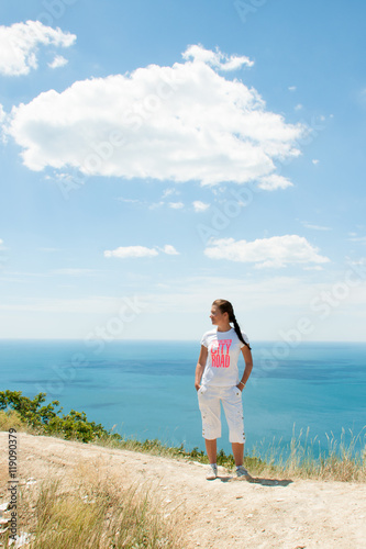 view of the girl and the sea © mikhasik