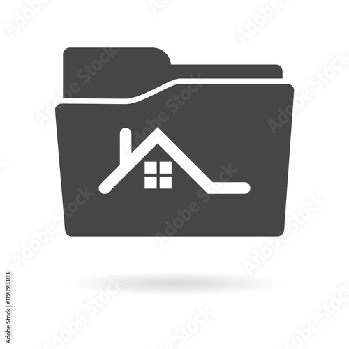 Isolated file folder icon with a house