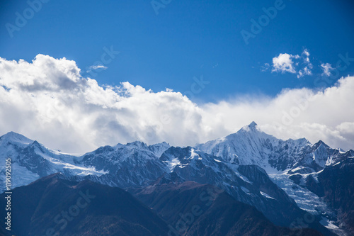 Mount Shishapangma in the summer of Tibet  China