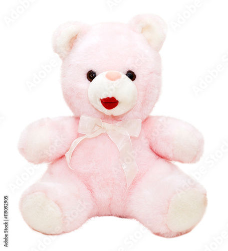 set of four teddy bears on a white background