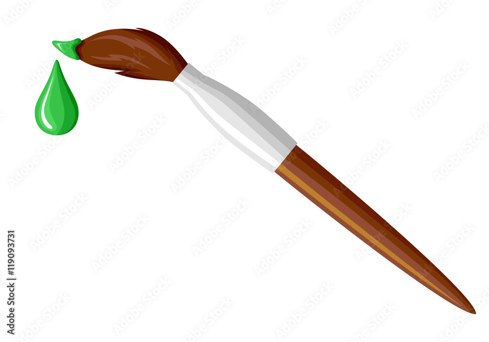 Brush with dripping paint drop Adobe Stock