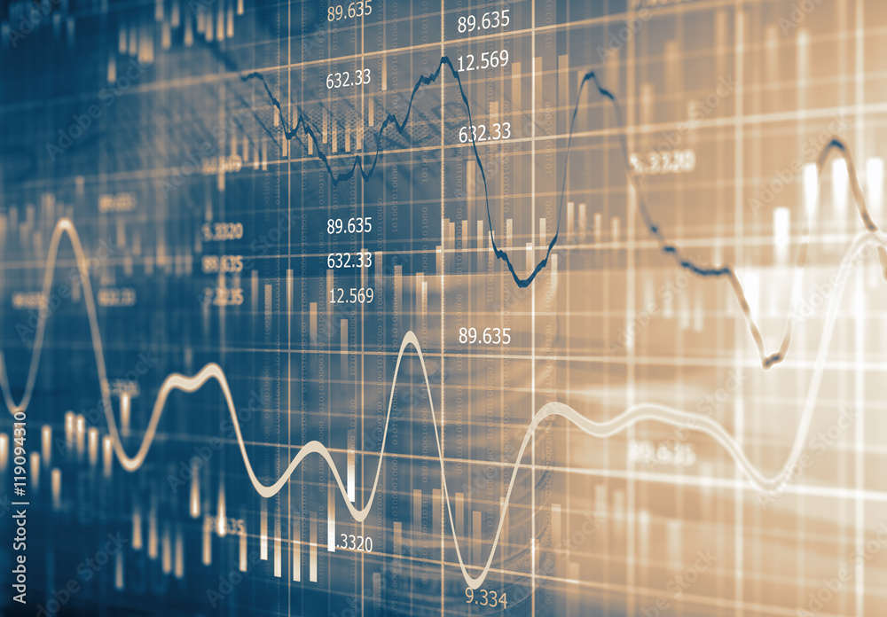 Financial data on a monitor Financial data on a monitor