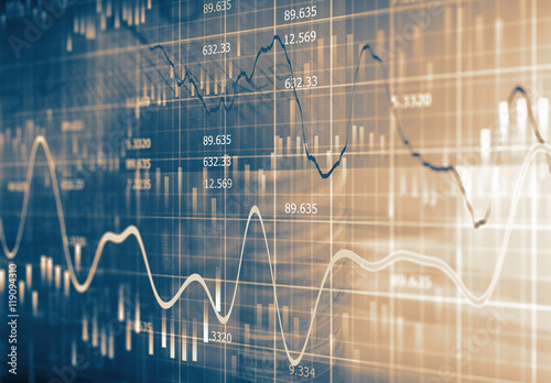 Financial data on a monitor