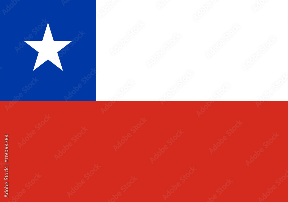 Vector flat style Republic of Chile state flag. Official design of