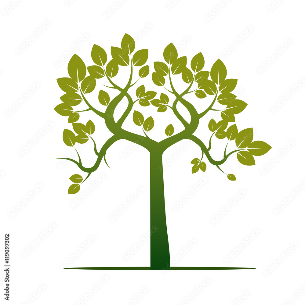 Obraz premium Shape of Green Tree. Vector Illustration.