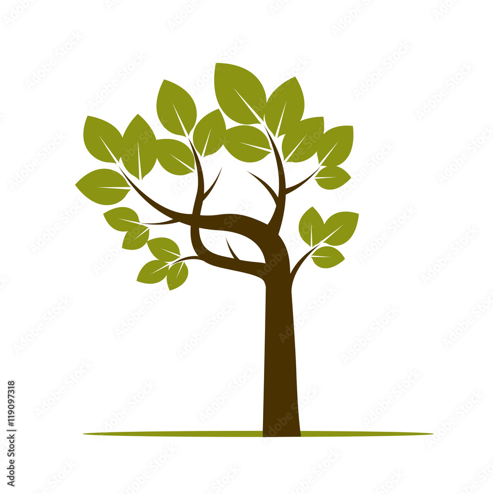 Obraz premium Shape of Green Tree. Vector Illustration.