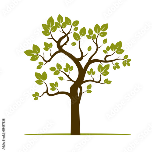 Shape of Green Tree. Vector Illustration.