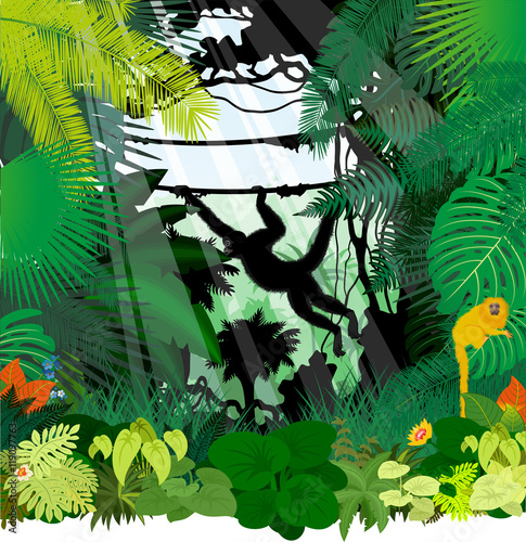 vector monkeys in jungle