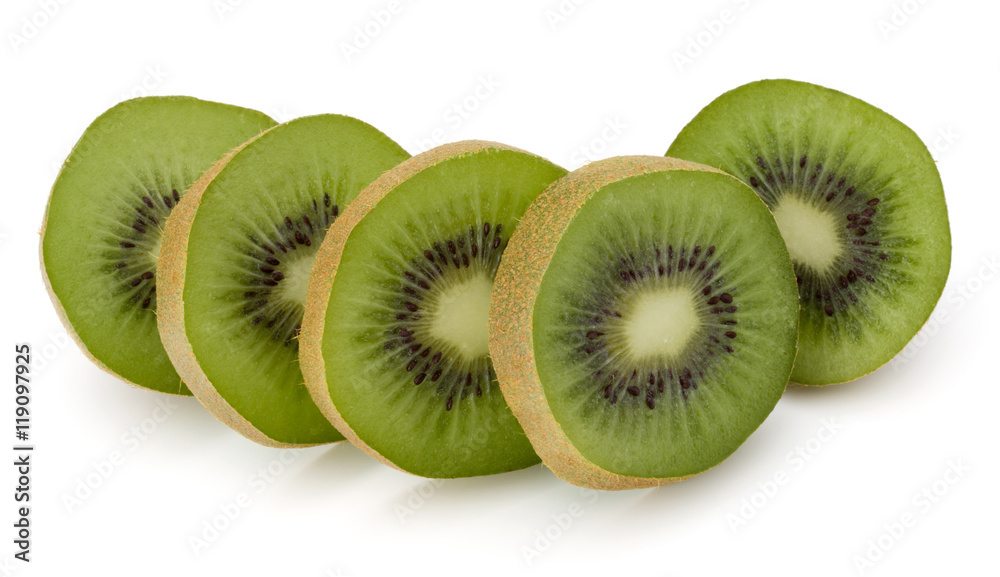 Fototapeta premium sliced Kiwi fruit isolated on white background cutout