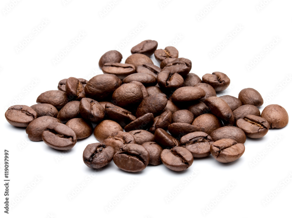 roasted coffee beans isolated in white background cutout roasted coffee beans isolated in white background cutout