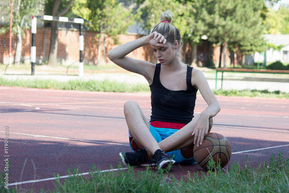 tired basketball player rest time Stock Photo Adobe Stock